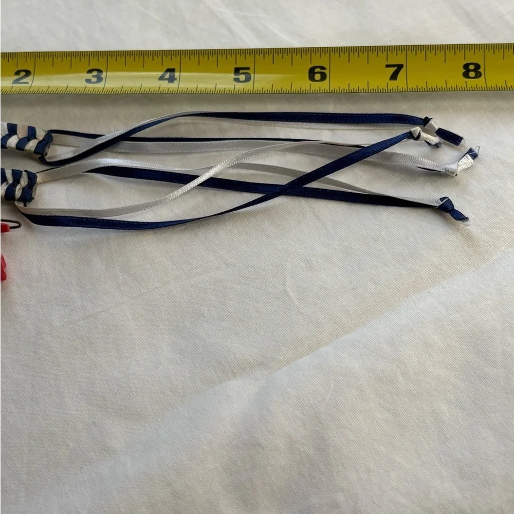 Pair of Crayon & Blue and White Wrapped Hair Clips. Y2K